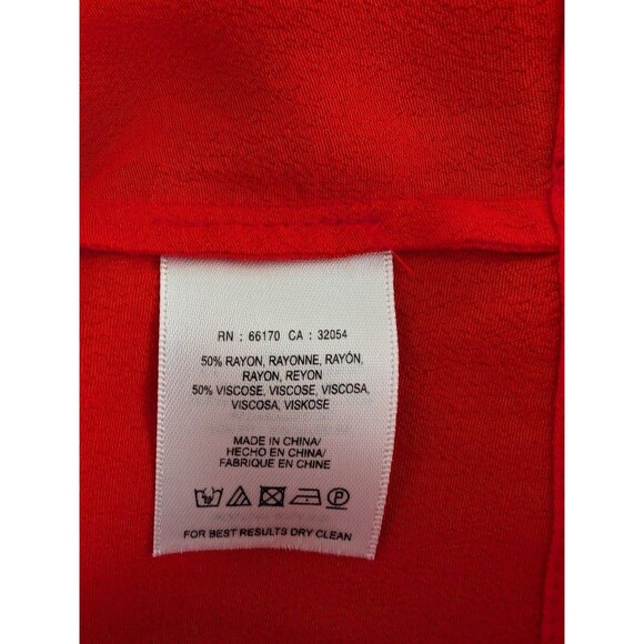 Anthropologie X Maeve Red Square Neck Ruffle Sleeve Blouse Top Size 4 - Picture 6 of 6